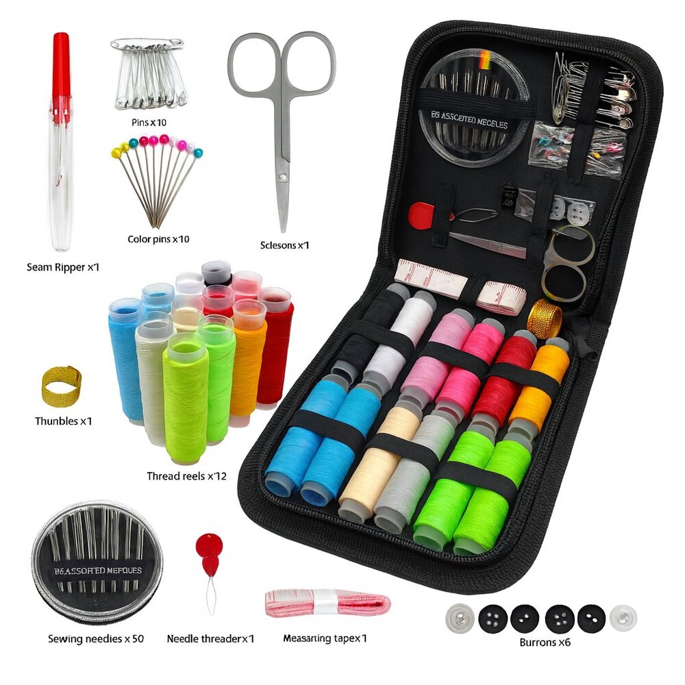 Mini Sewing Kit Travel Size | Complete Sewing Supplies Kit with Needles, Thread